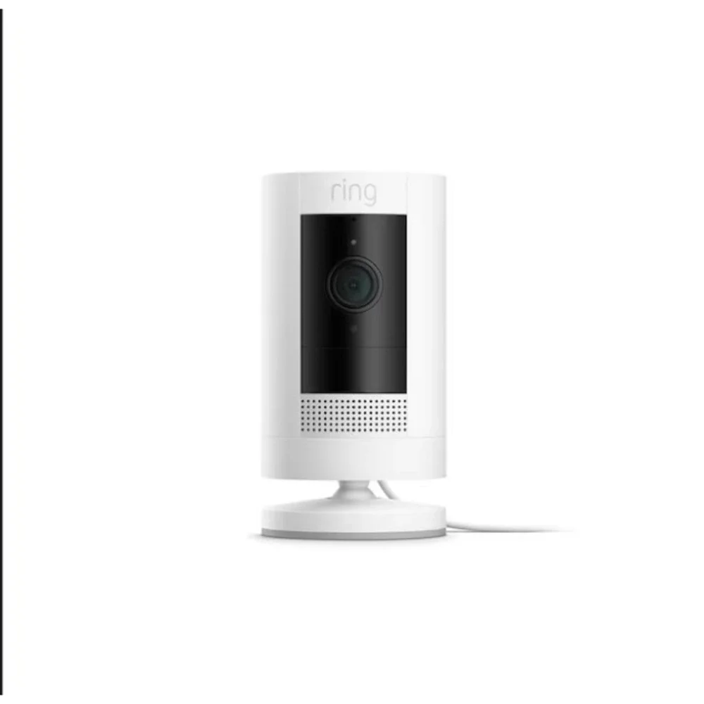 Ring Stick Up Cam Plug-In Security Camera Indoor/Outdoor 1080p White New B0C5QRY